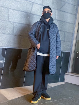 「NEAT（ニート）のアイテム（帽子）」を使った、TAKAHIROさん（メンズ・170cm）の冬コーディネート