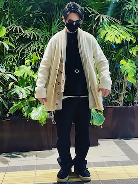 「新年一発目」｜「アイテム（スラックス）」を使った、TAKAHIROさん（メンズ・170cm）の冬コーディネート