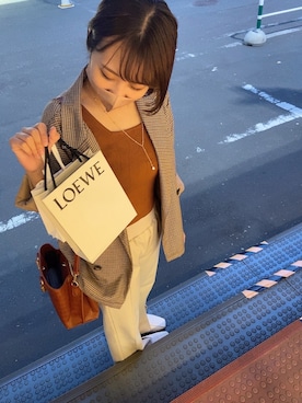 「OZOC（オゾック）のアイテム（バッグ）」を使った、ゆきさん（レディース・163cm）の秋コーディネート