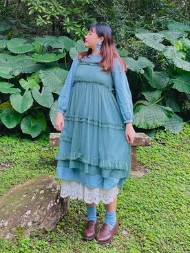 「みどり」｜「アイテム（ワンピース/ドレス）」を使った、Cherryさん（レディース・170cm）の春コーディネート