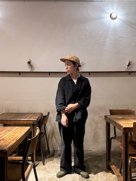 「Hender Scheme（エンダースキーマ）のアイテム（キャップ）」を使った、◎さん（レディース・160cm）の秋コーディネート