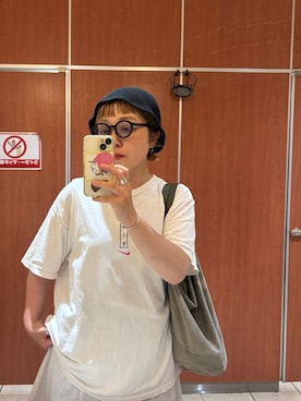 「アイテム（メガネ）」を使った、◎さん（レディース・160cm）の夏コーディネート