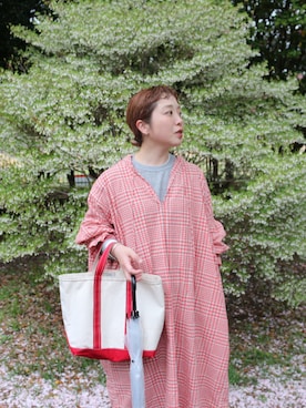 「L.L.Bean（エルエルビーン）のアイテム」を使った、◎さん（レディース・160cm）の春コーディネート