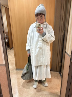 「PUEBCO（プエブコ）のアイテム」を使った、◎さん（レディース・160cm）の冬コーディネート