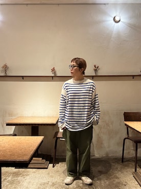 「OUTIL（ウティ）のアイテム」を使った、◎さん（レディース・160cm）の春コーディネート