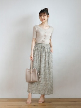 「Crisp（クリスプ）のアイテム（ショルダーバッグ）」を使った、Crispさん（レディース・161cm）の夏コーディネート