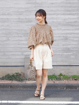 「シャーリング」｜Crispさん（レディース・161cm）の夏コーディネート