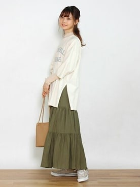 「ティアードスカート」｜Crispさん（レディース・161cm）の秋コーディネート
