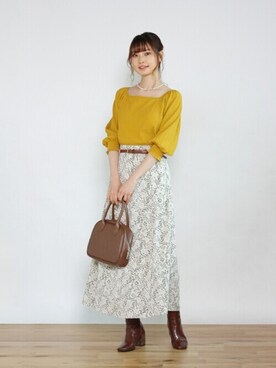 「Crisp yours（クリスプユアーズ）のアイテム」を使った、Crispさん（レディース・161cm）の秋コーディネート