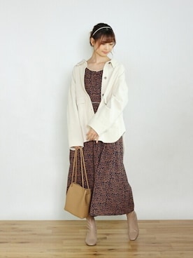 「Crisp yours（クリスプユアーズ）のアイテム」を使った、Crispさん（レディース・161cm）の秋コーディネート