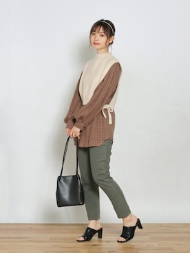 「Crisp yours（クリスプユアーズ）のアイテム」を使った、Crispさん（レディース・161cm）の秋コーディネート