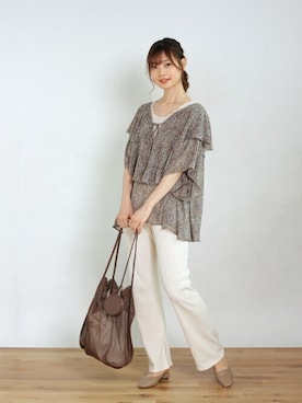 「ワッフル」｜Crispさん（レディース・161cm）の夏コーディネート