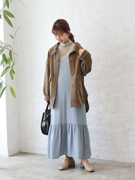 「Crisp（クリスプ）のアイテム」を使った、Crispさん（レディース・154cm）の秋コーディネート