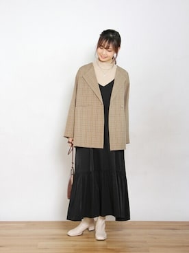 「Crisp（クリスプ）のアイテム（ワンピース）」を使った、Crispさん（レディース・161cm）の秋コーディネート