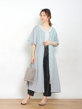 「Crisp（クリスプ）のベーシックデニムパンツ（デニムパンツ）」を使った、Crispさん（レディース・161cm）の夏コーディネート