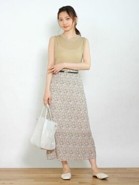 「Crisp yours（クリスプユアーズ）のアイテム」を使った、Crispさん（レディース・161cm）の夏コーディネート