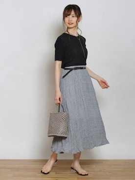 「Crisp yours（クリスプユアーズ）のアイテム」を使った、Crispさん（レディース・161cm）の夏コーディネート