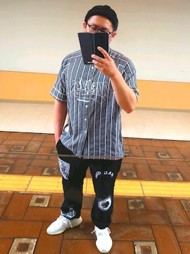 「FLAGSTUFF（フラグスタフ）のアイテム（パンツ）」を使った、裕希さん（メンズ・170cm）の秋コーディネート