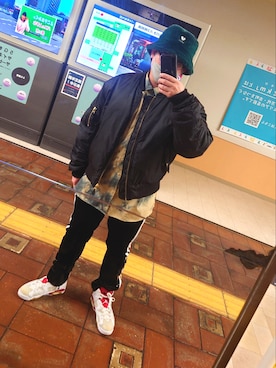 「Jordan」｜「アイテム（ブルゾン）」を使った、裕希さん（メンズ・170cm）の冬コーディネート
