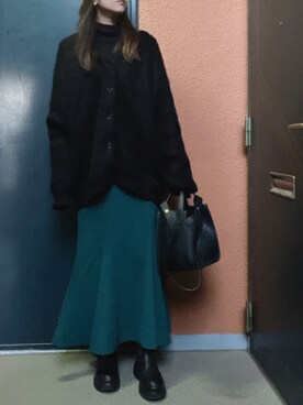 「KOBE LETTUCE（コウベレタス）のショルダー付き4wayキューブショルダーバッグ（ショルダーバッグ）」を使った、tokoさん（レディース・161cm）の冬コーディネート