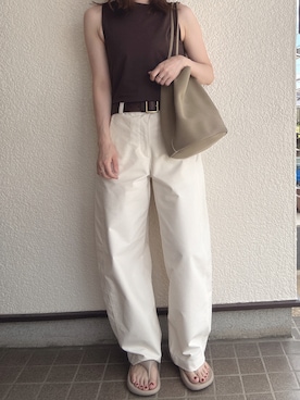 「アイテム（タンクトップ）」を使った、tokoさん（レディース・161cm）の秋コーディネート