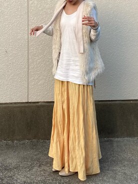「yellow」｜「アイテム（ワンピース/ドレス）」を使った、𝐬𝐚𝐲𝐚..さん（レディース・154cm）の春コーディネート