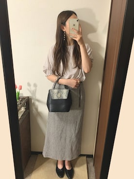 「OZOC（オゾック）のアイテム（ハンドバッグ）」を使った、ponzuさん（レディース・168cm）の夏コーディネート