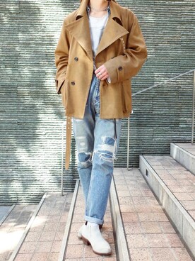 「The Letters（ザレターズ）のアイテム（トレンチコート）」を使った、KO さん（メンズ・181cm）の春コーディネート