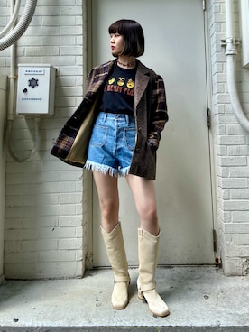 「バンT」｜「アイテム（ジャケット/アウター）」を使った、jouetieさん（レディース・151cm）の夏コーディネート