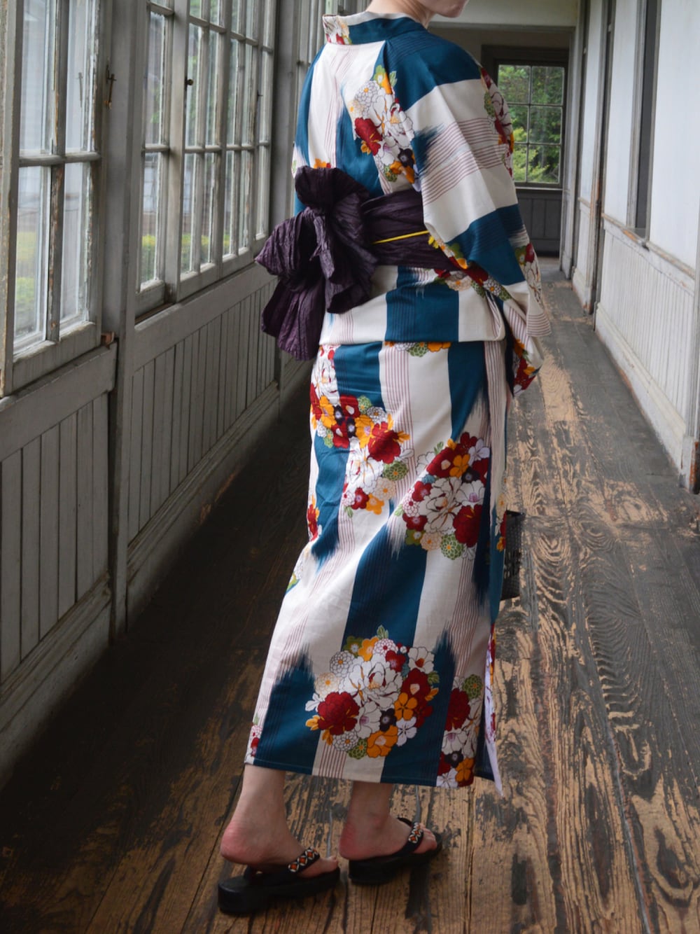 utatane ウタタネ 浴衣3点セット 青緑の矢絣ジャポネ