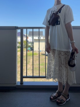 「アイテム（サンダル）」を使った、mi-nさん（レディース・175cm）の夏コーディネート