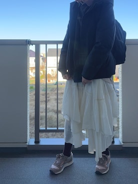 「アイテム（スカート）」を使った、mi-nさん（レディース・175cm）の冬コーディネート