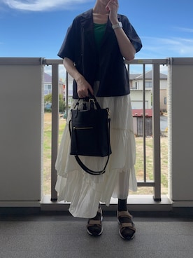 「アイテム（スカート）」を使った、mi-nさん（レディース・175cm）の夏コーディネート
