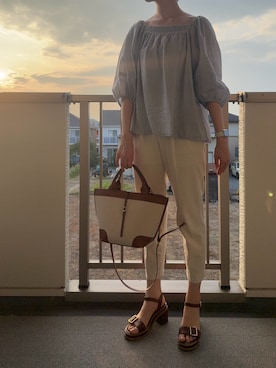 「アイテム（サンダル）」を使った、mi-nさん（レディース・175cm）の夏コーディネート