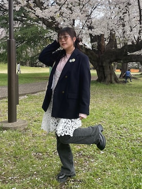 「Kastane（カスタネ）のアイテム（チュニック）」を使った、maru☺︎さん（レディース・153cm）の春コーディネート