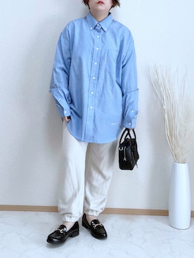 「アイテム（ローファー）」を使った、maru☺︎さん（レディース・153cm）の秋コーディネート