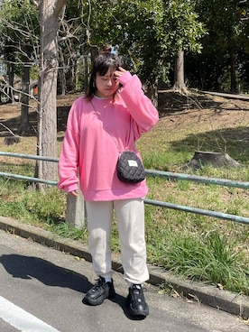 「beautiful people」｜「アイテム（スウェットパンツ）」を使った、maru☺︎さん（レディース・153cm）の春コーディネート