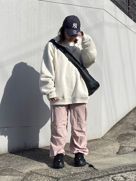 「カラーレンズ」｜「アイテム（スウェット）」を使った、maru☺︎さん（レディース・153cm）の冬コーディネート