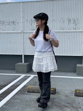 「アイテム（アナログ腕時計）」を使った、maru☺︎さん（レディース・153cm）の夏コーディネート