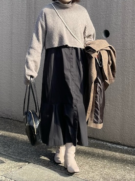 「チェック柄に恋してる」｜「アイテム（チェスターコート）」を使った、maru☺︎さん（レディース・153cm）の冬コーディネート