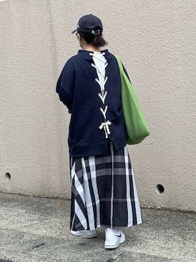 「rectangle by ryon（レクタングルバイリョン）のアイテム（トップス）」を使った、maru☺︎さん（レディース・153cm）の春コーディネート