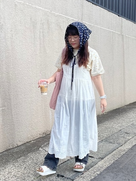 「アイテム（アナログ腕時計）」を使った、maru☺︎さん（レディース・153cm）の夏コーディネート