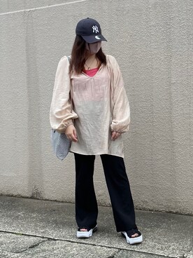「Kastane」｜「アイテム（キャップ）」を使った、maru☺︎さん（レディース・153cm）の夏コーディネート