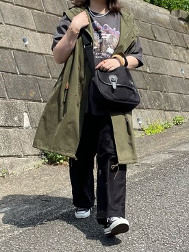 「Ungrid（アングリッド）のイーグルプリントTee（Tシャツ/カットソー）」を使った、maru☺︎さん（レディース・153cm）の春コーディネート