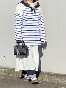 「マリン」｜「アイテム（シャツワンピース）」を使った、maru☺︎さん（レディース・153cm）の冬コーディネート