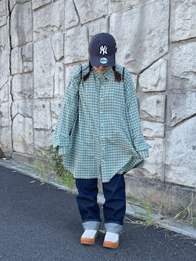 「ap retro（アプレトロ）のアイテム（パンツ）」を使った、maru☺︎さん（レディース・153cm）の秋コーディネート