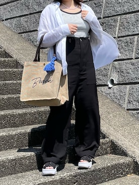 「mystic（ミスティック）のアイテム（サロペット/オーバーオール）」を使った、maru☺︎さん（レディース・153cm）の春コーディネート