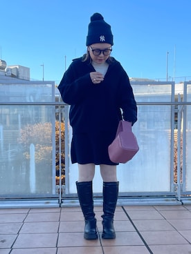 「Kastane」｜「アイテム（ニットキャップ/ビーニー）」を使った、maru☺︎さん（レディース・153cm）の冬コーディネート