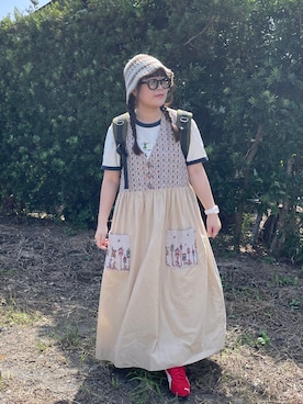 「アイテム（ジャンパースカート）」を使った、maru☺︎さん（レディース・153cm）の秋コーディネート