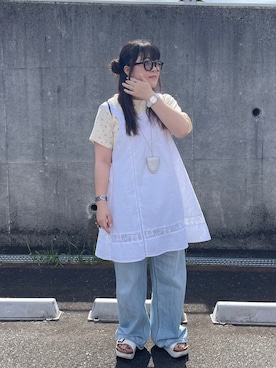「アイテム（バックパック/リュック）」を使った、maru☺︎さん（レディース・153cm）の夏コーディネート